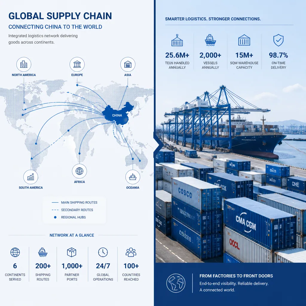 Digital visualization of international automotive supply chain and port logistics network