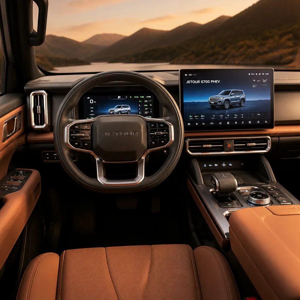 Jetour G700 modern dashboard and cockpit featuring digital technology and premium interior design